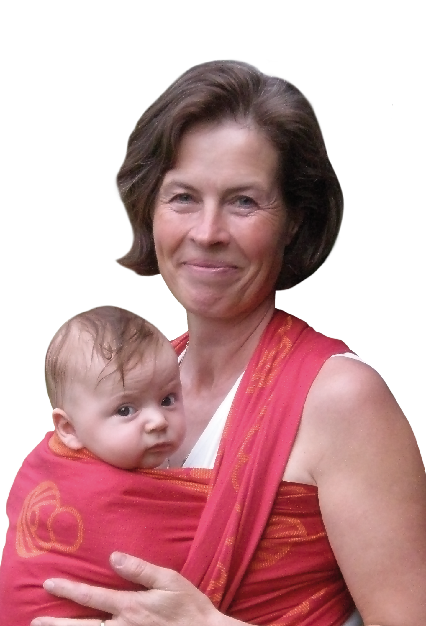 Gabriele Wessel mit Baby in Tragetuch